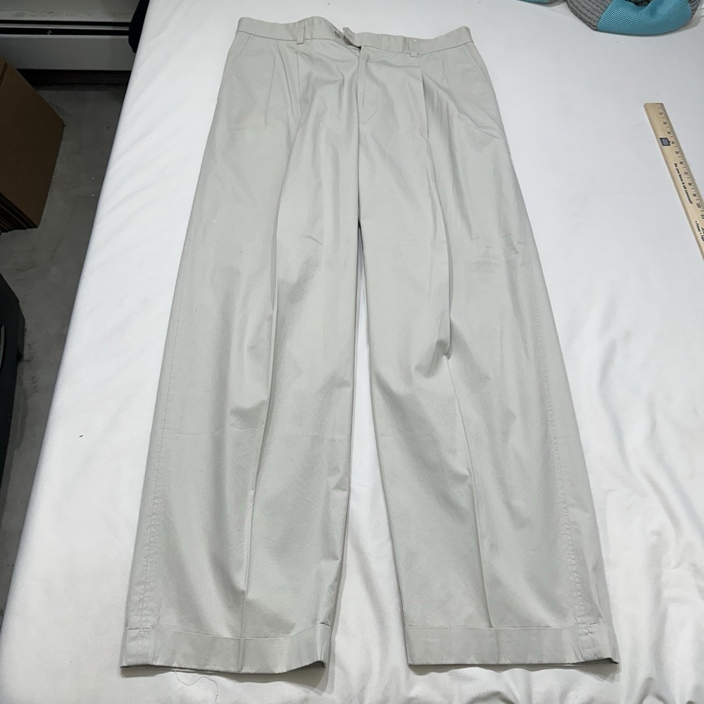 Fairway & Greene Mens Golf Pants 38 Khaki Pleated - Picture 2 of 11